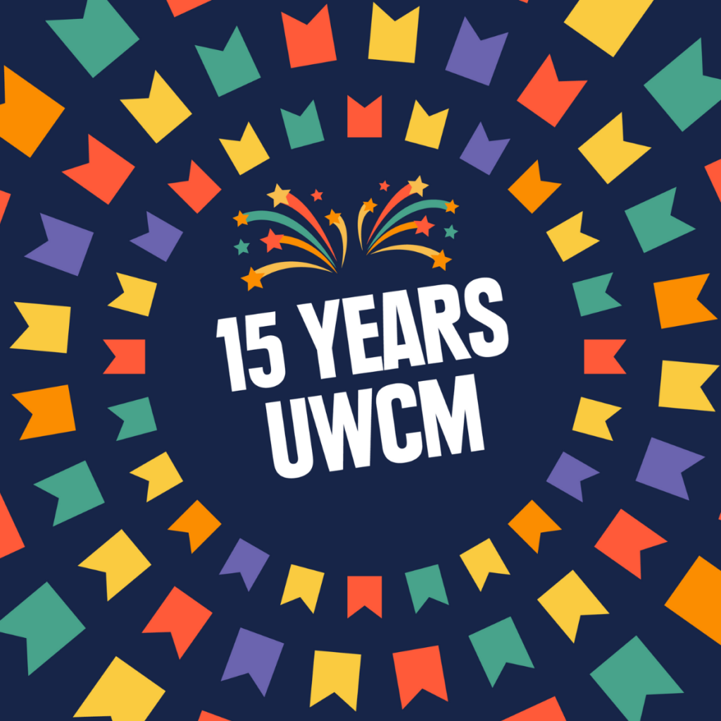 Image with text '15 Years UWCM'